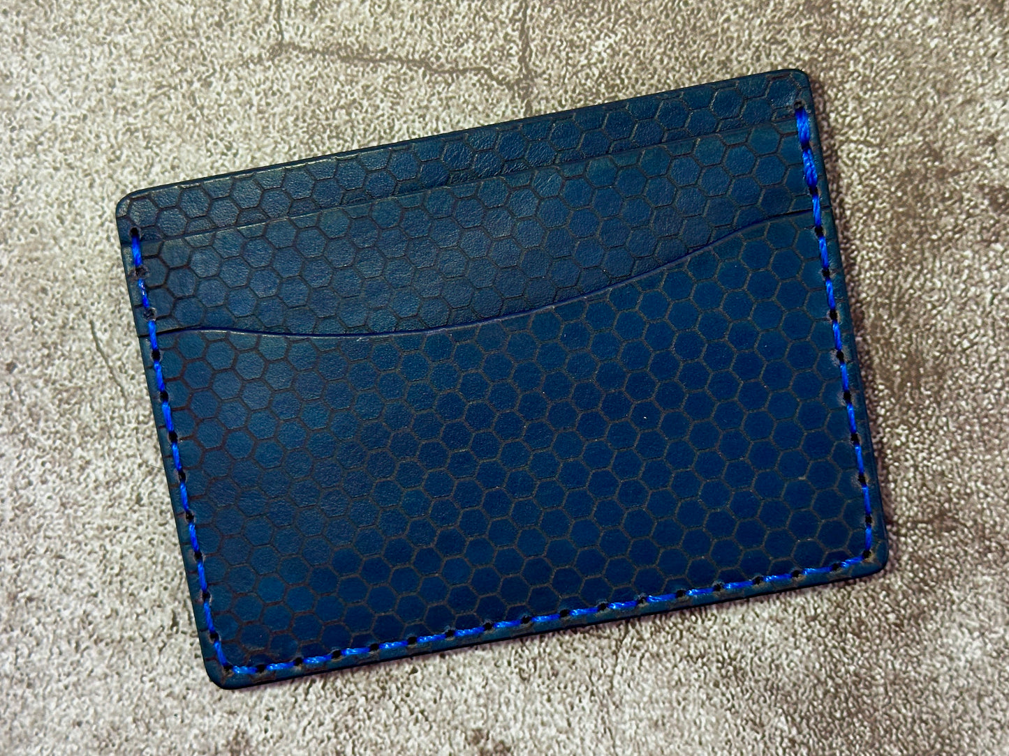 5 Pocket Wallet | RFID Protected | Card & Cash Holder | Honeycomb | Blue