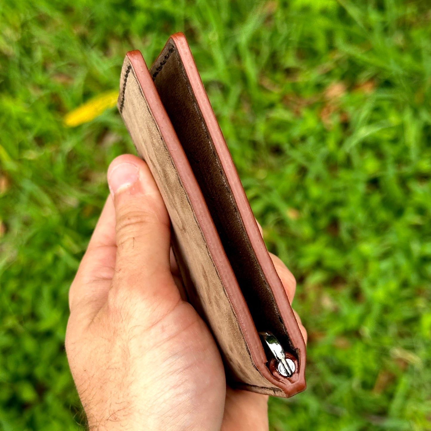 Money Clip Bifold Wallet | Brown Nubuck | RFID Protected
