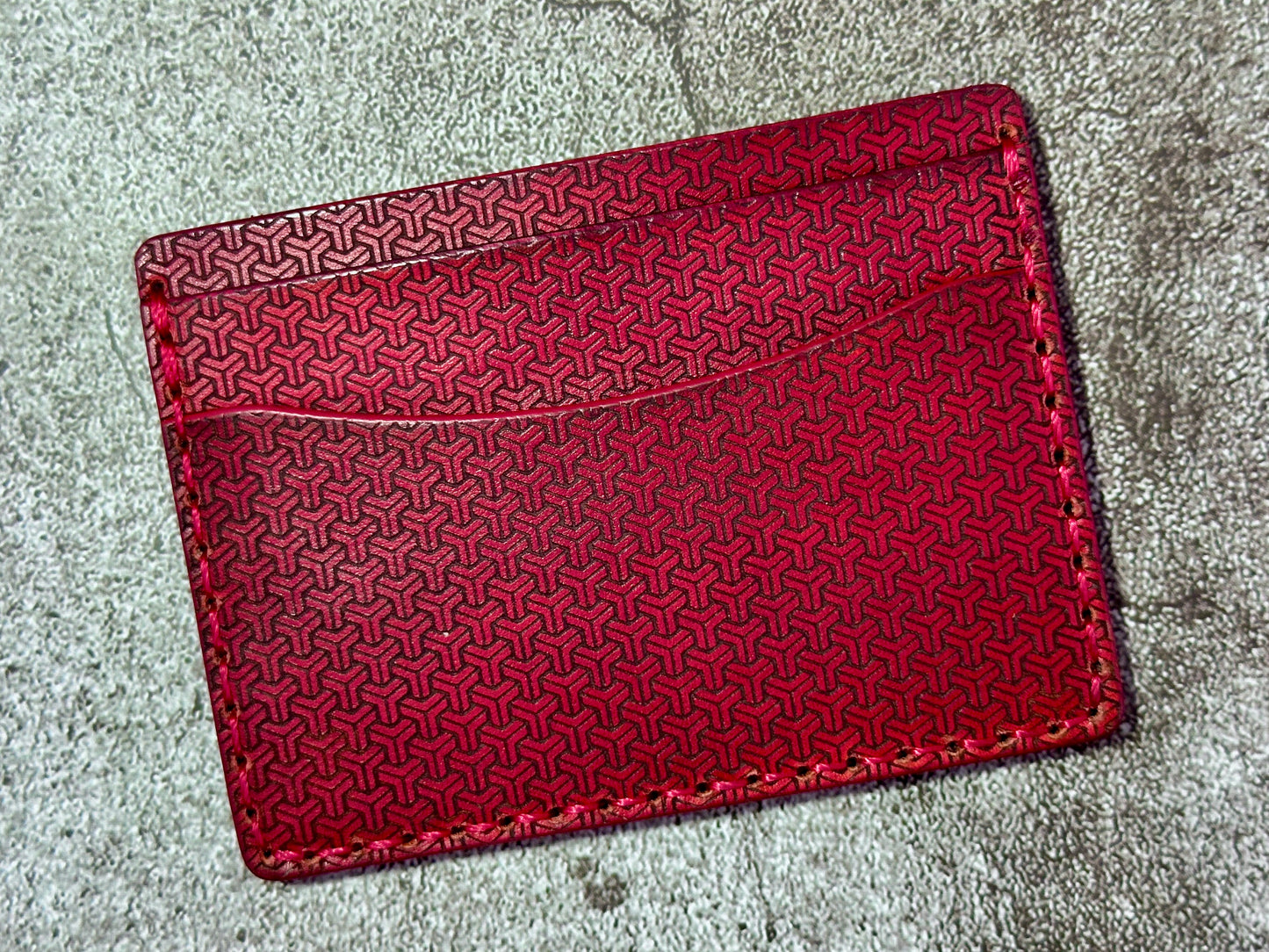 5 Pocket Wallet | RFID Protected | Card & Cash Holder | Y Pattern | Red