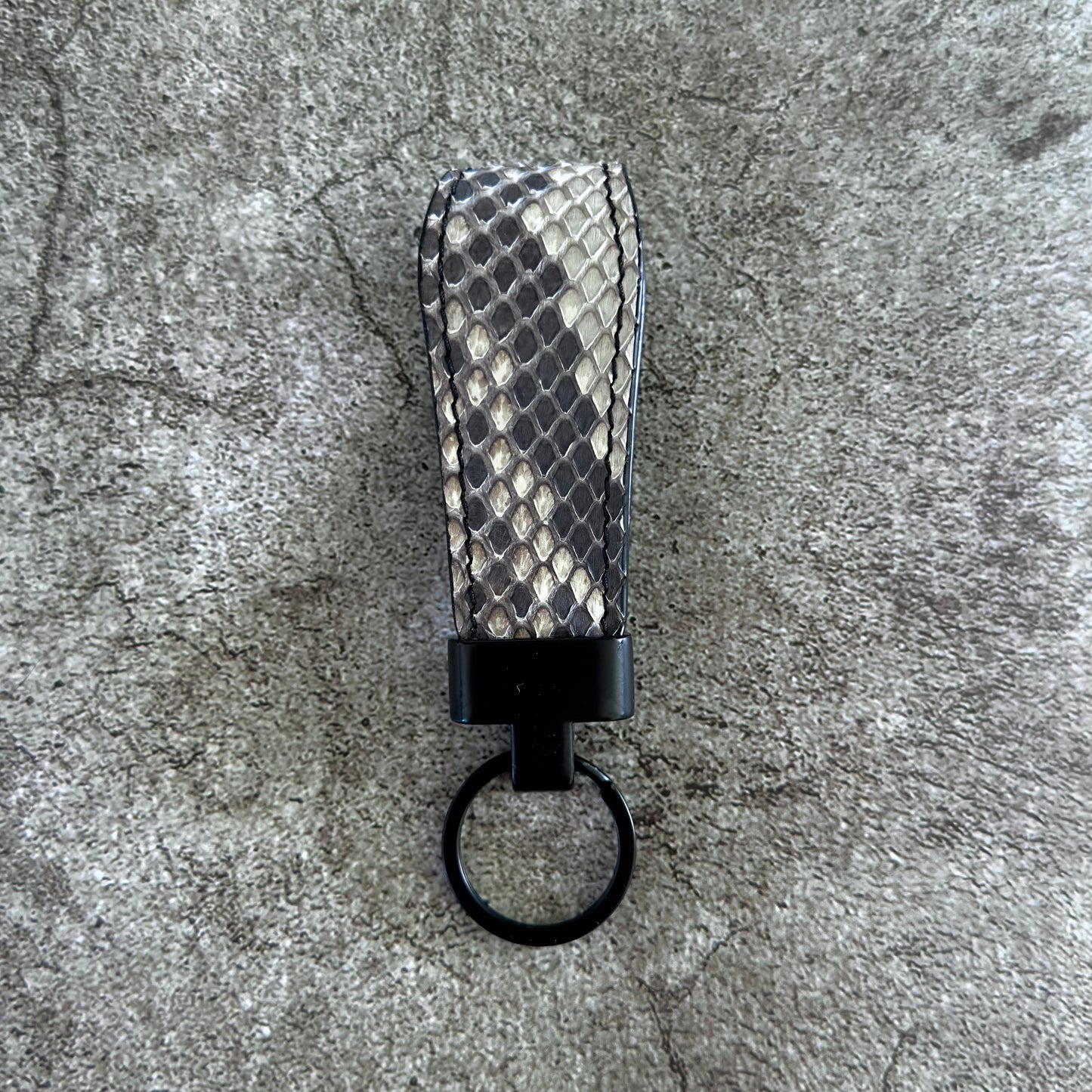 Natural Python Leather Belt 1.5" (Black)