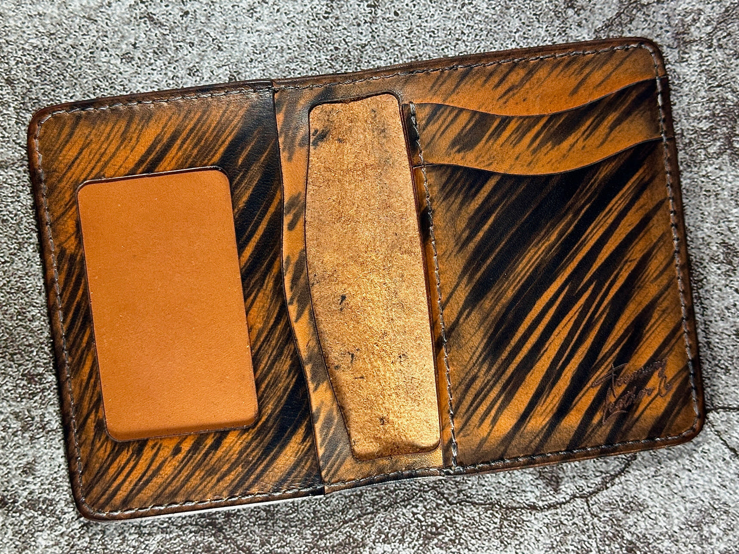 The "Classic" 5 Pocket ID Bifold | Antique Black | Skull Weave | Card & Cash Holder