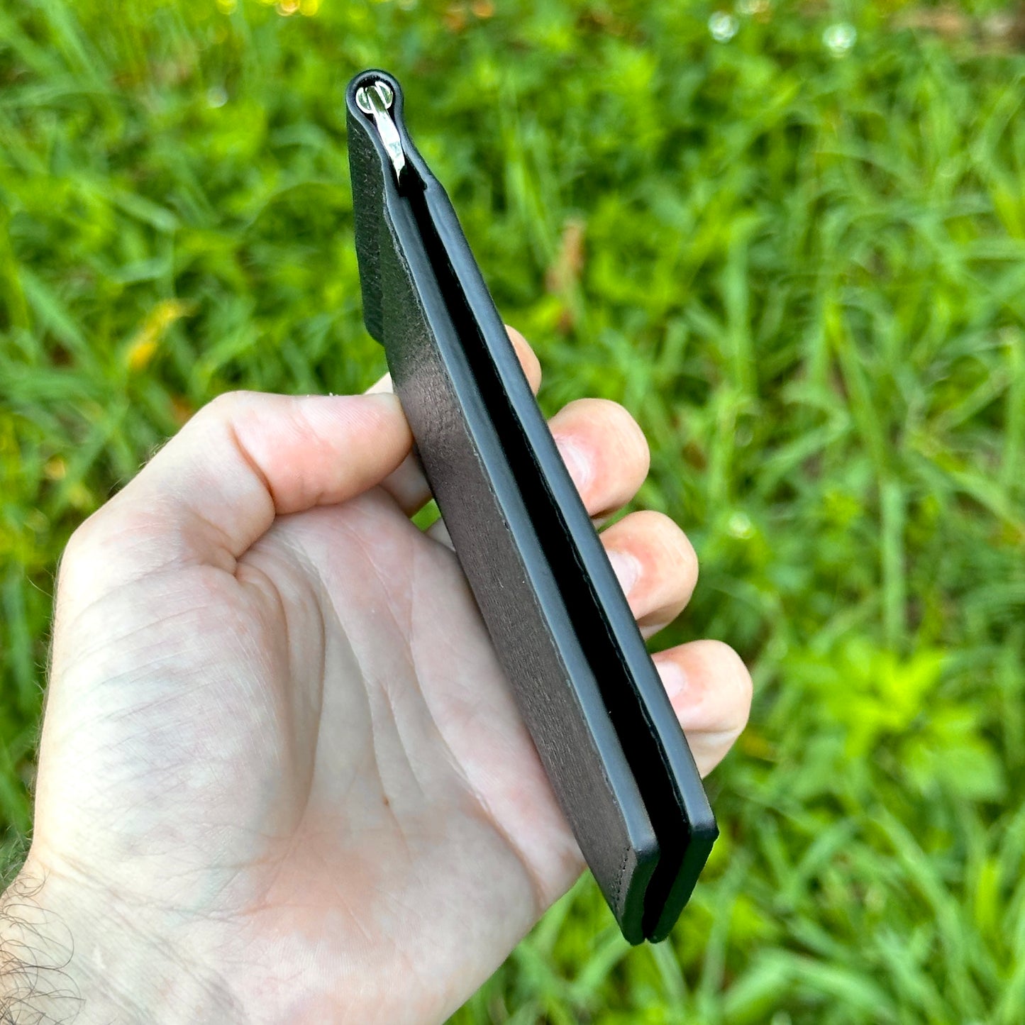 Money Clip Bifold Wallet | Black Horween Pebble | RFID Protected