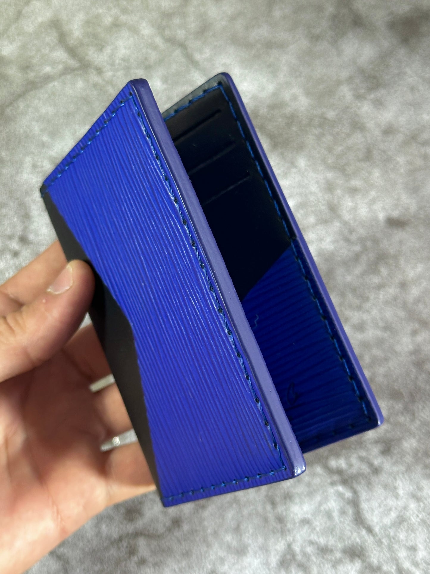 Pocket Organizer 9 Pocket Bifold Wallet | Black Blue Epi | RFID Protected