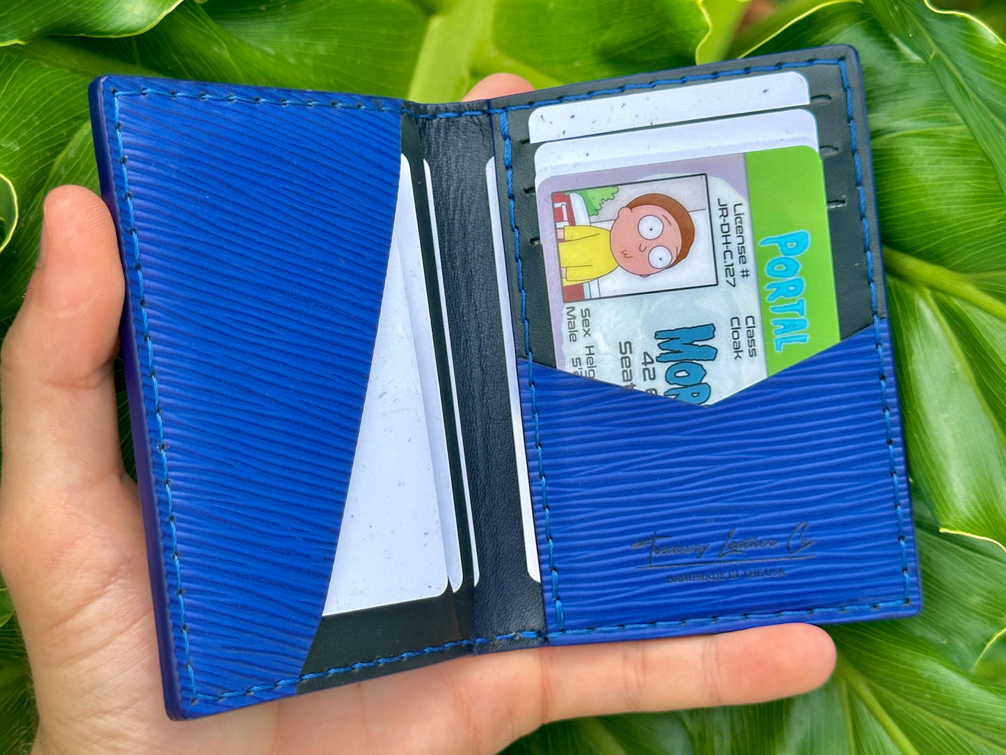 Pocket Organizer 9 Pocket Bifold Wallet | Black Blue Epi | RFID Protected