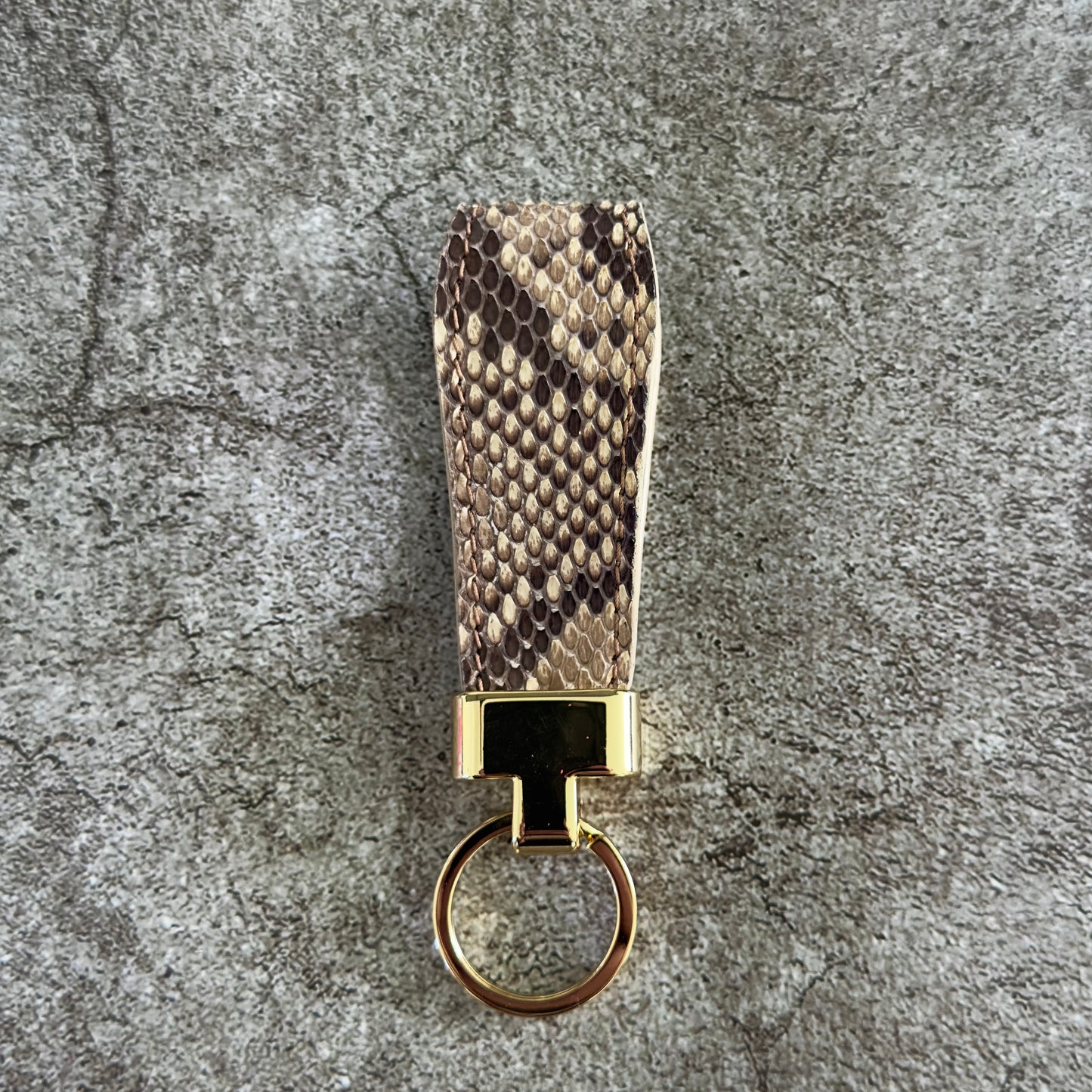 Desert Sand Python Leather Belt 1.5" (Polished Brass)