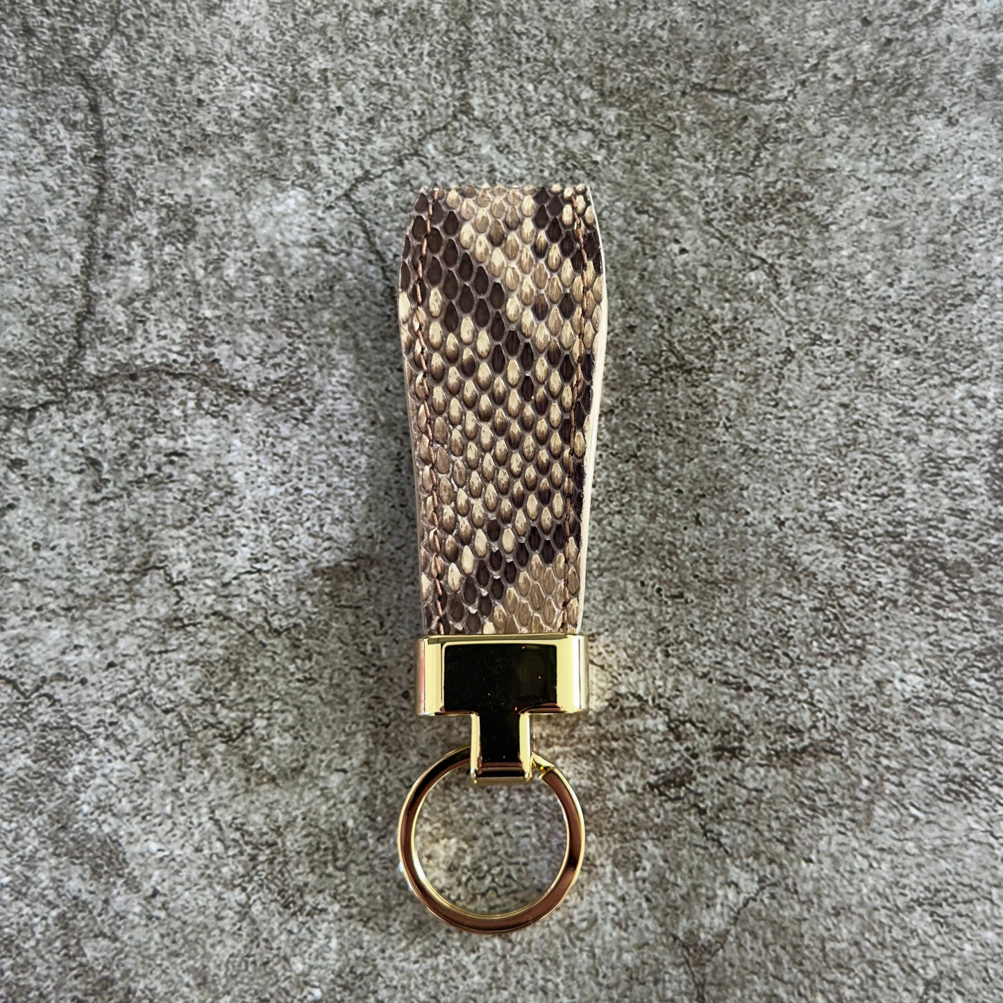 Desert Sand Python Leather Belt 1.25" (Polished Brass)