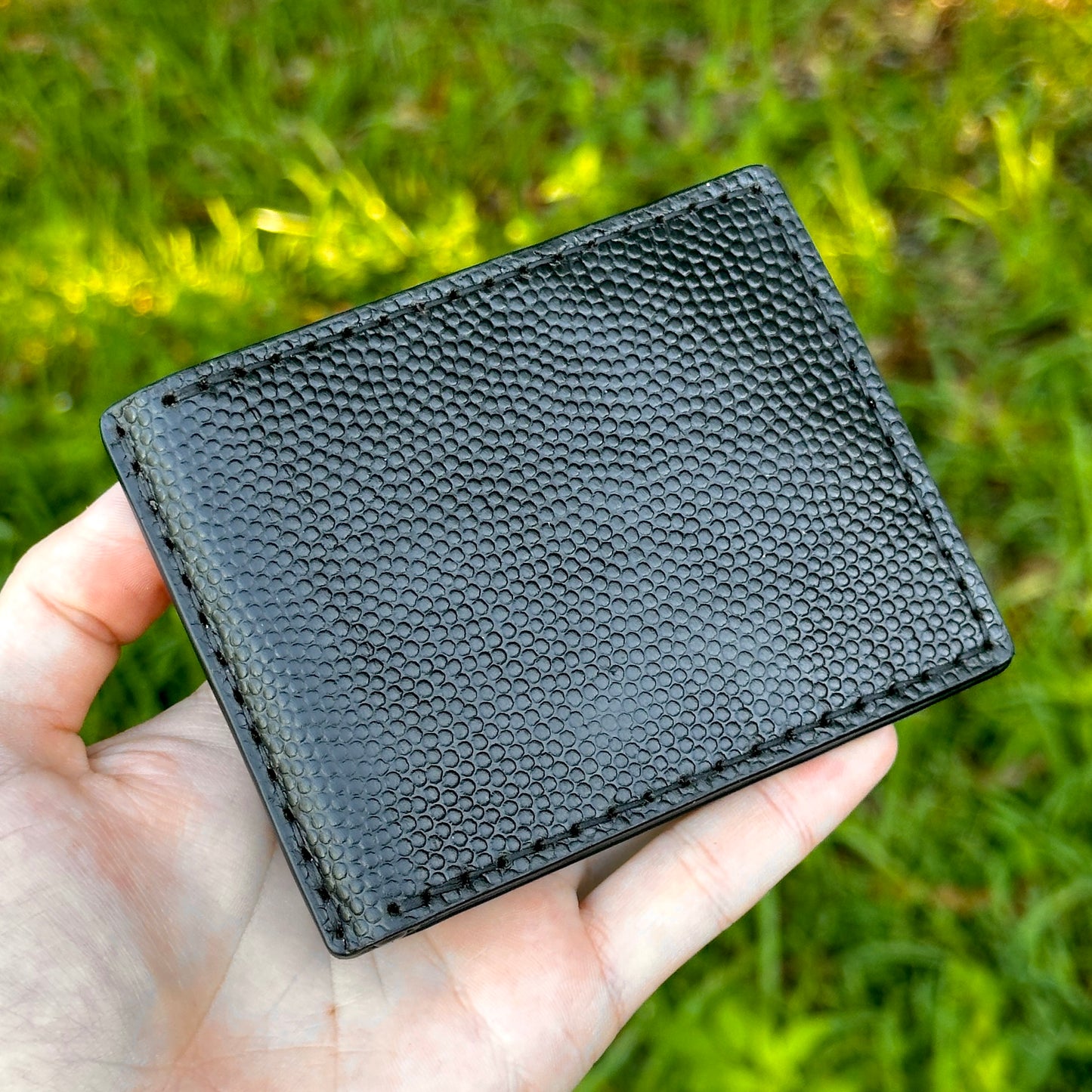 Money Clip Bifold Wallet | Black Horween CXL | RFID Protected