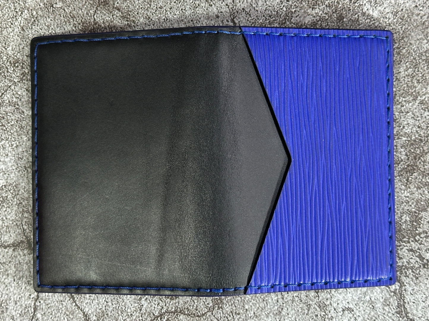 Pocket Organizer 9 Pocket Bifold Wallet | Black Blue Epi | RFID Protected