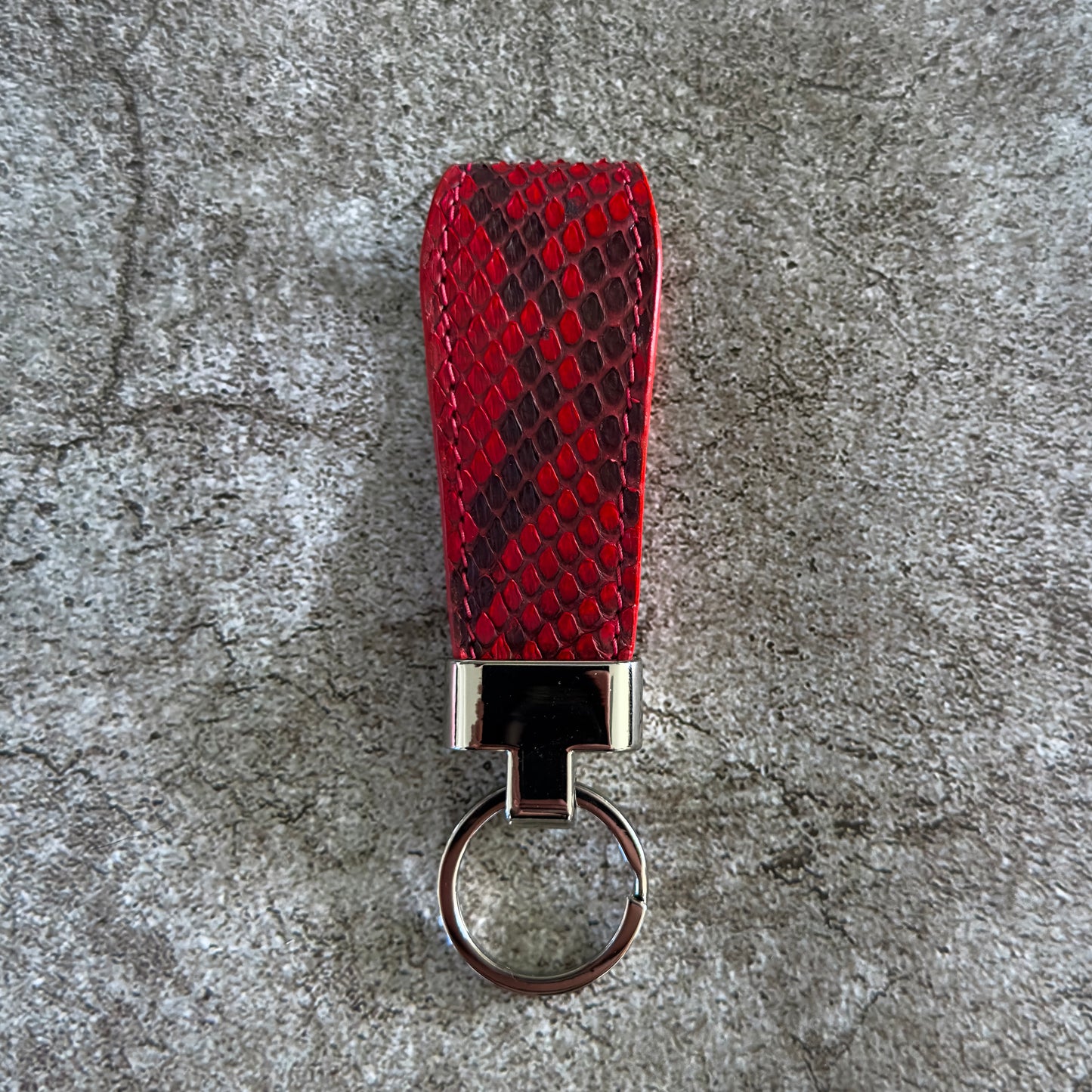 Red Python Leather Belt 1.5" (Polished Nickel)