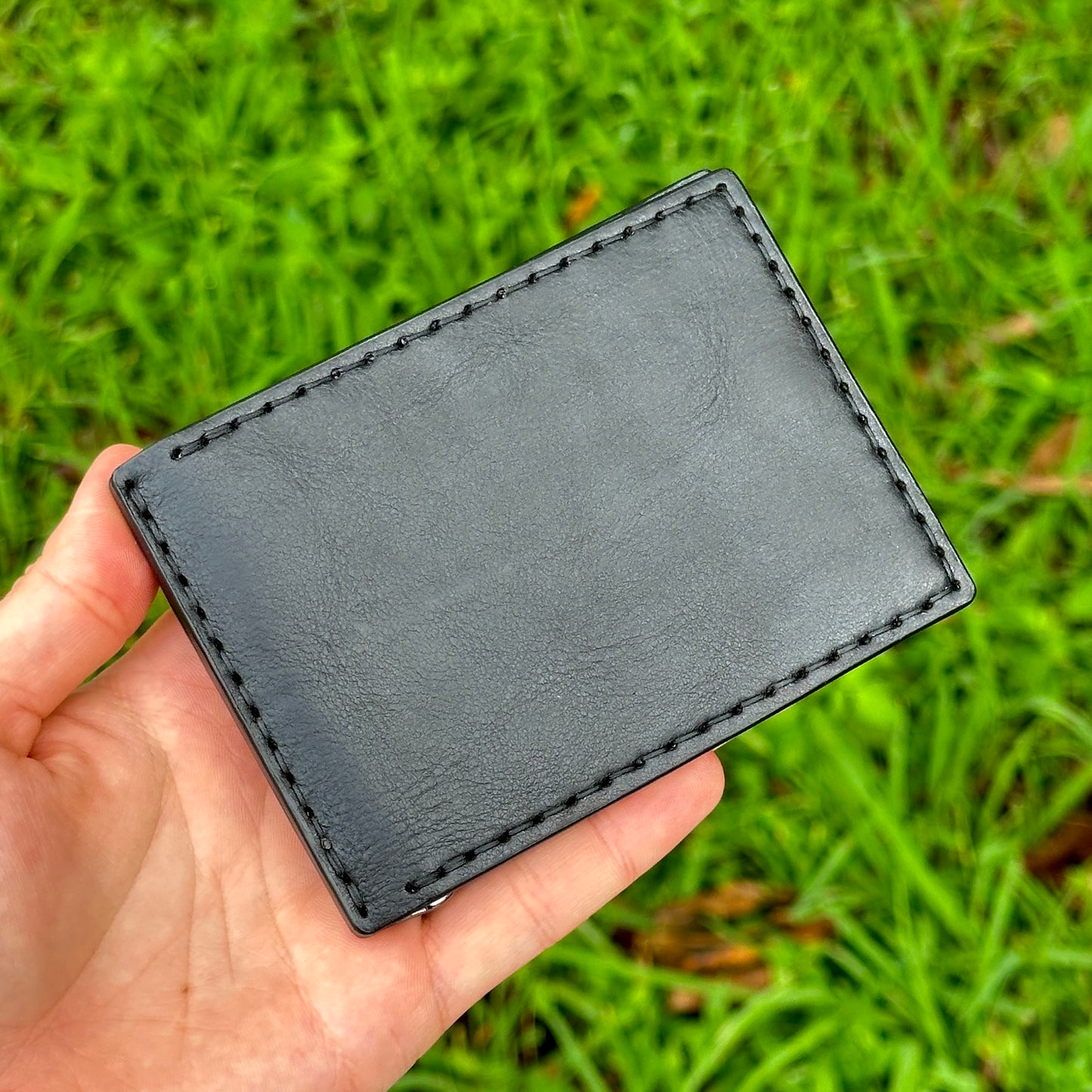 Money Clip Bifold Wallet | Black Horween CXL | RFID Protected