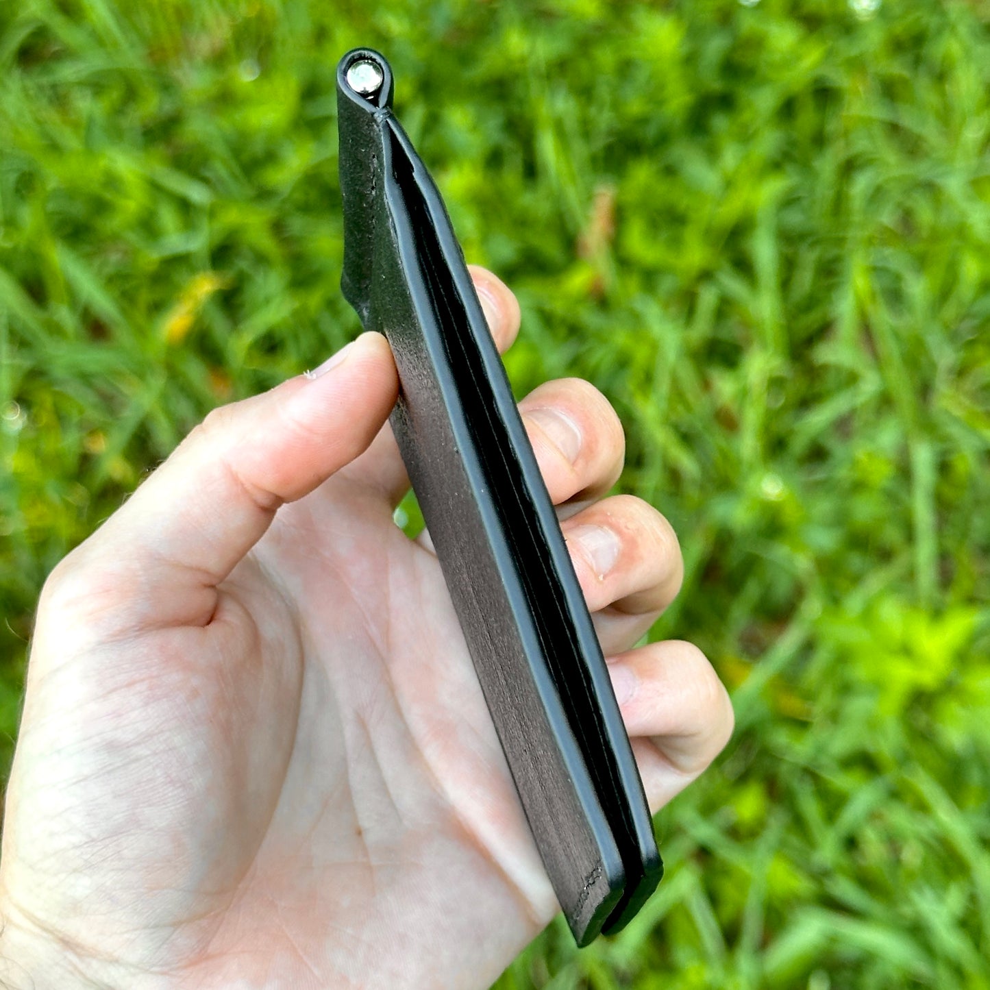 Money Clip Bifold Wallet | Black Horween Pebble | RFID Protected