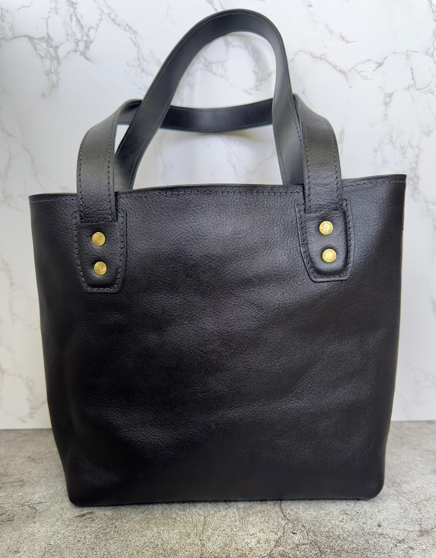 The Everyday Tote | Horween Black Pebble | (Ready to Ship)