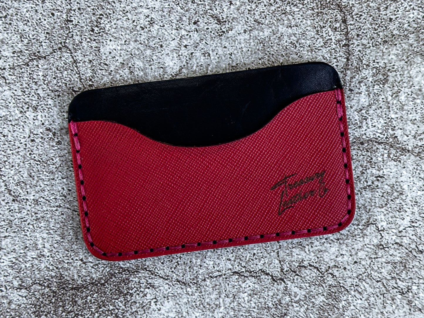 The "Minimalist" Card Holder Saffiano | Red Wine |