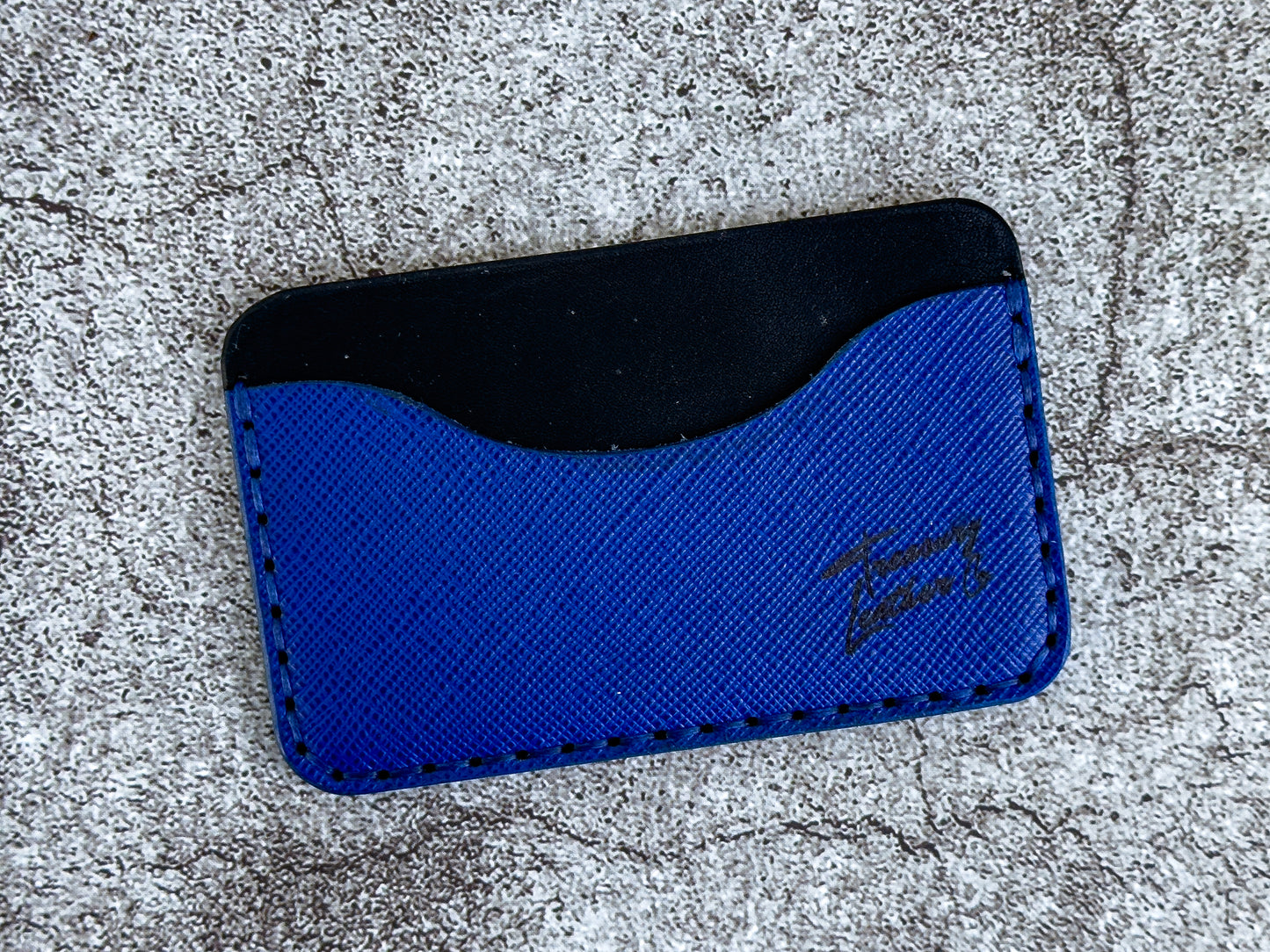 The "Minimalist" Card Holder Saffiano | Electric Blue |