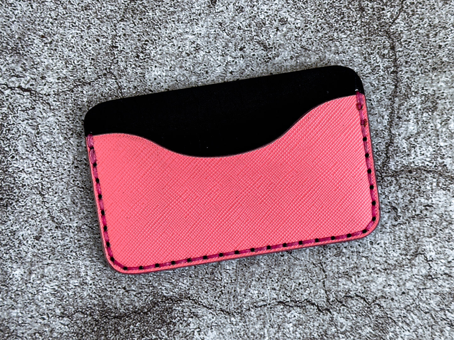 The "Minimalist" Card Holder Saffiano | Pink |