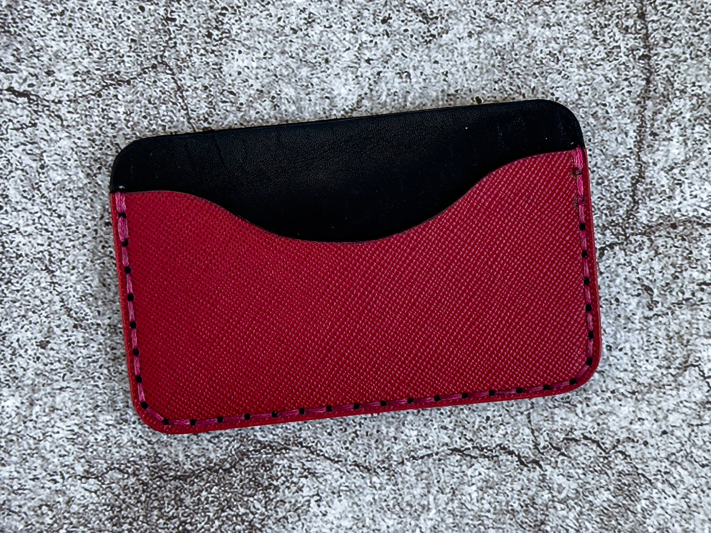 The "Minimalist" Card Holder Saffiano | Red Wine |
