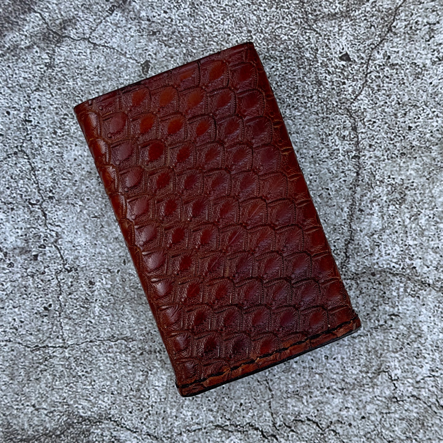 | Ready to Ship | Billet Box Rev 4 Hand Tooled Dragon Scales | Caramel Brown |