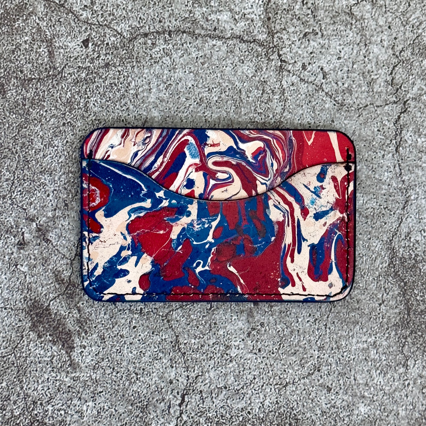 The "Minimalist" Card Holder Marble | Blue Red White |
