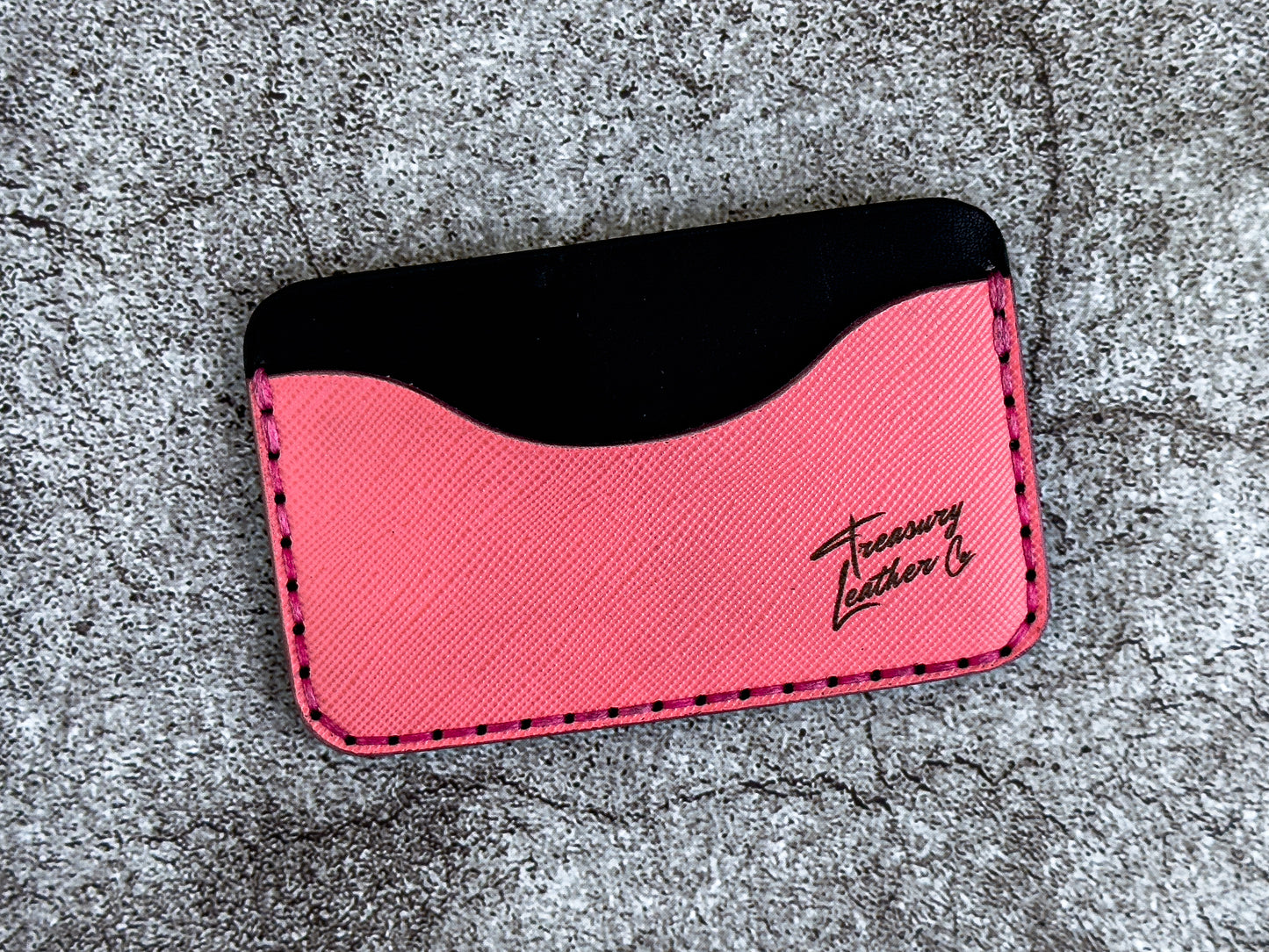The "Minimalist" Card Holder Saffiano | Pink |