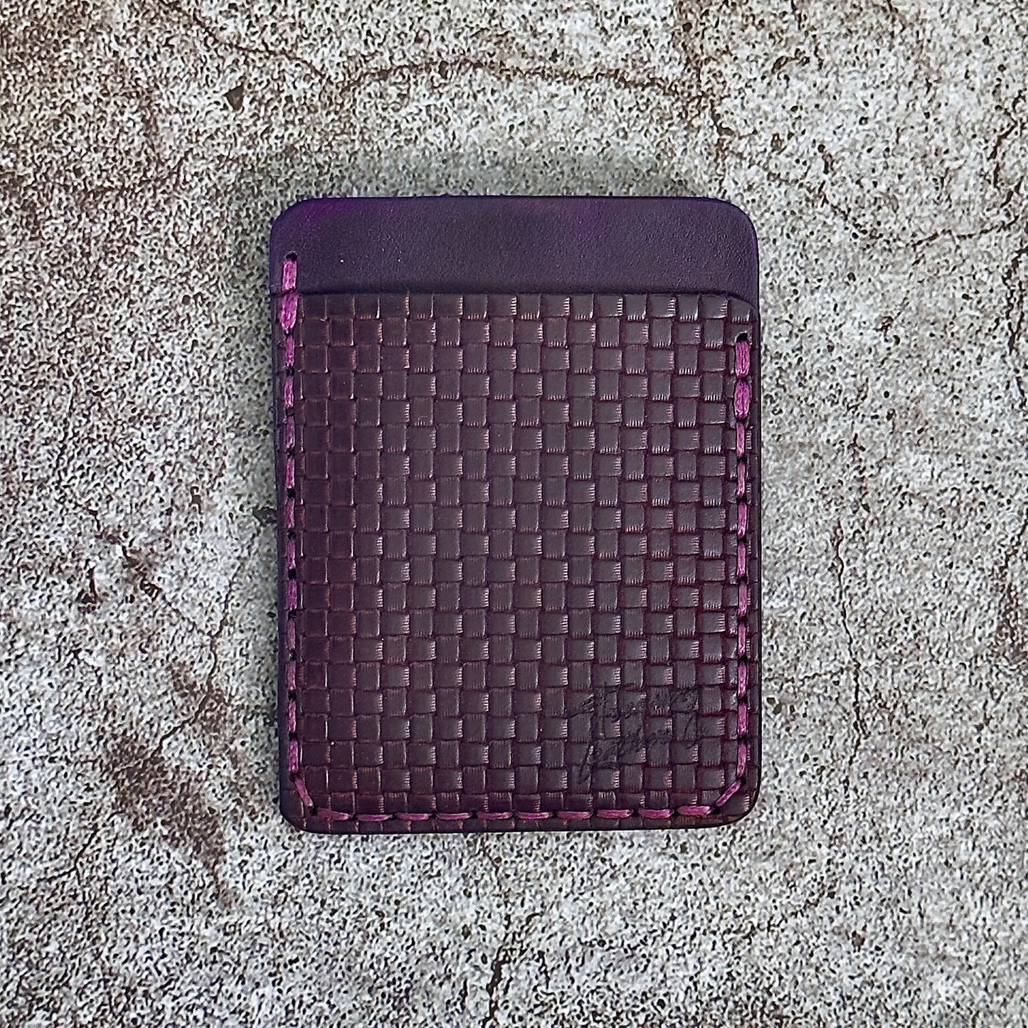 The "Clip" Card Holder & Money Clip Weave Pattern | Purple |