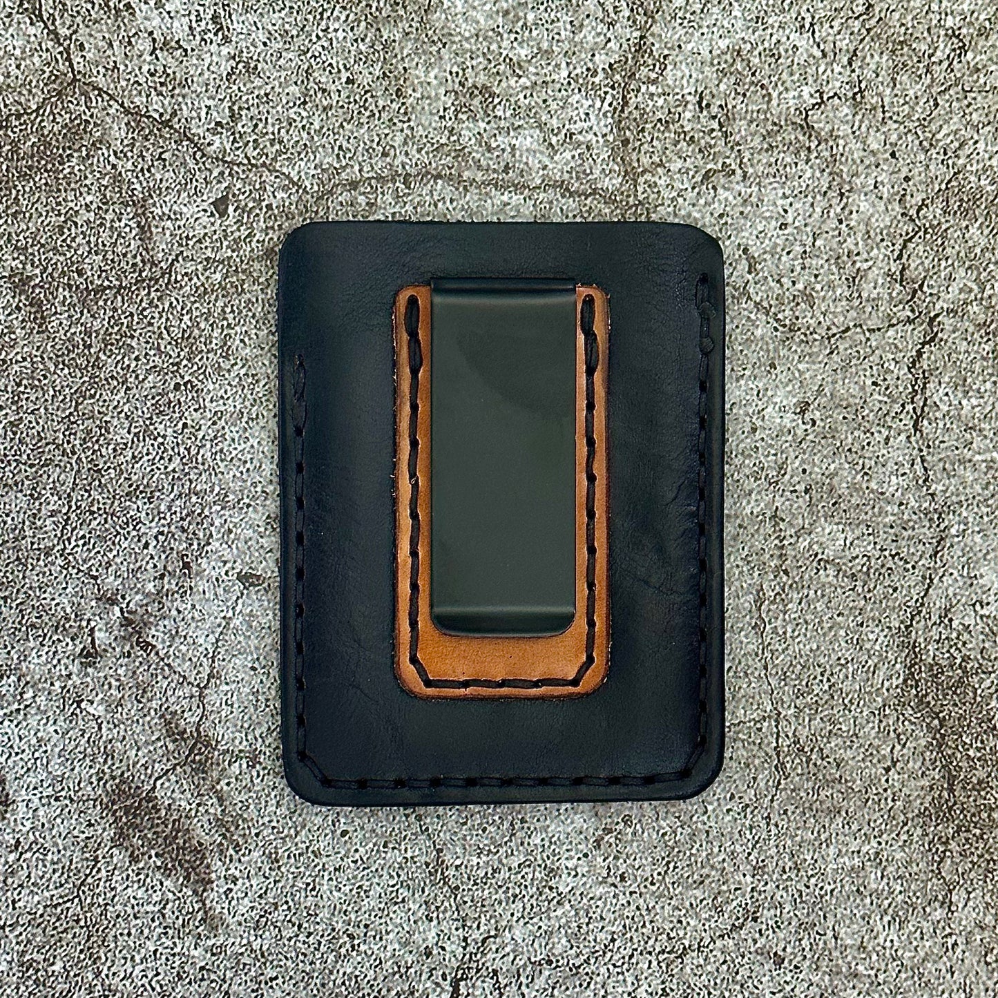 The "Clip" Card Holder & Money Clip Horween CXL | Tan Black |