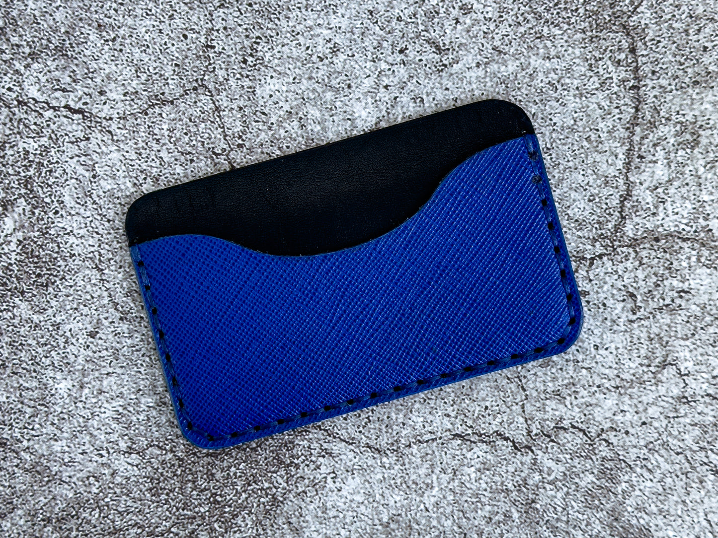 The "Minimalist" Card Holder Saffiano | Electric Blue |