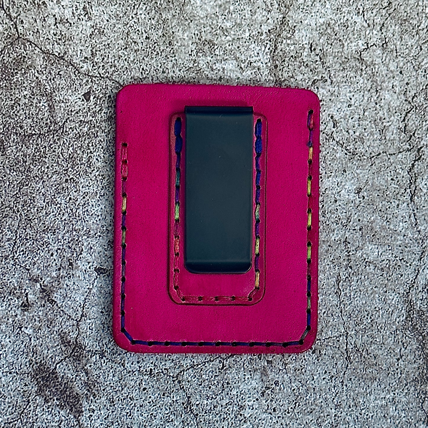 The "Clip" Card Holder & Money Clip Marble | Pink |