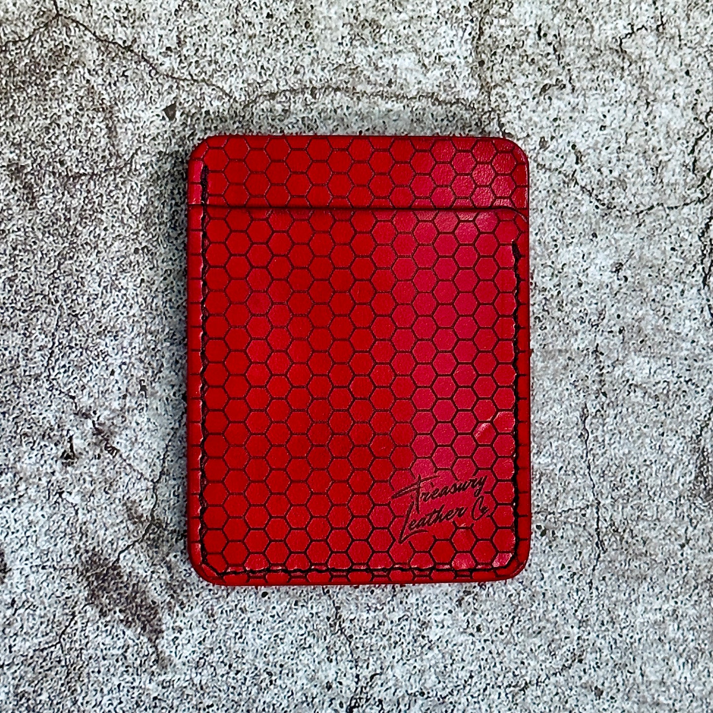 The "Clip" Card Holder & Money Clip Honeycomb | Red |