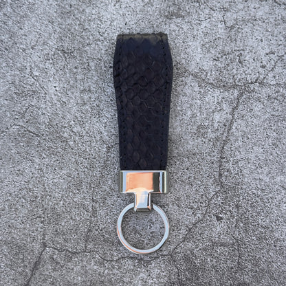 Black Python Leather Belt 1.5" (Polished Nickel)
