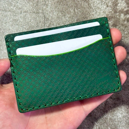 5 Pocket Wallet | RFID Protected | Card & Cash Holder | Dragon Scales | Green