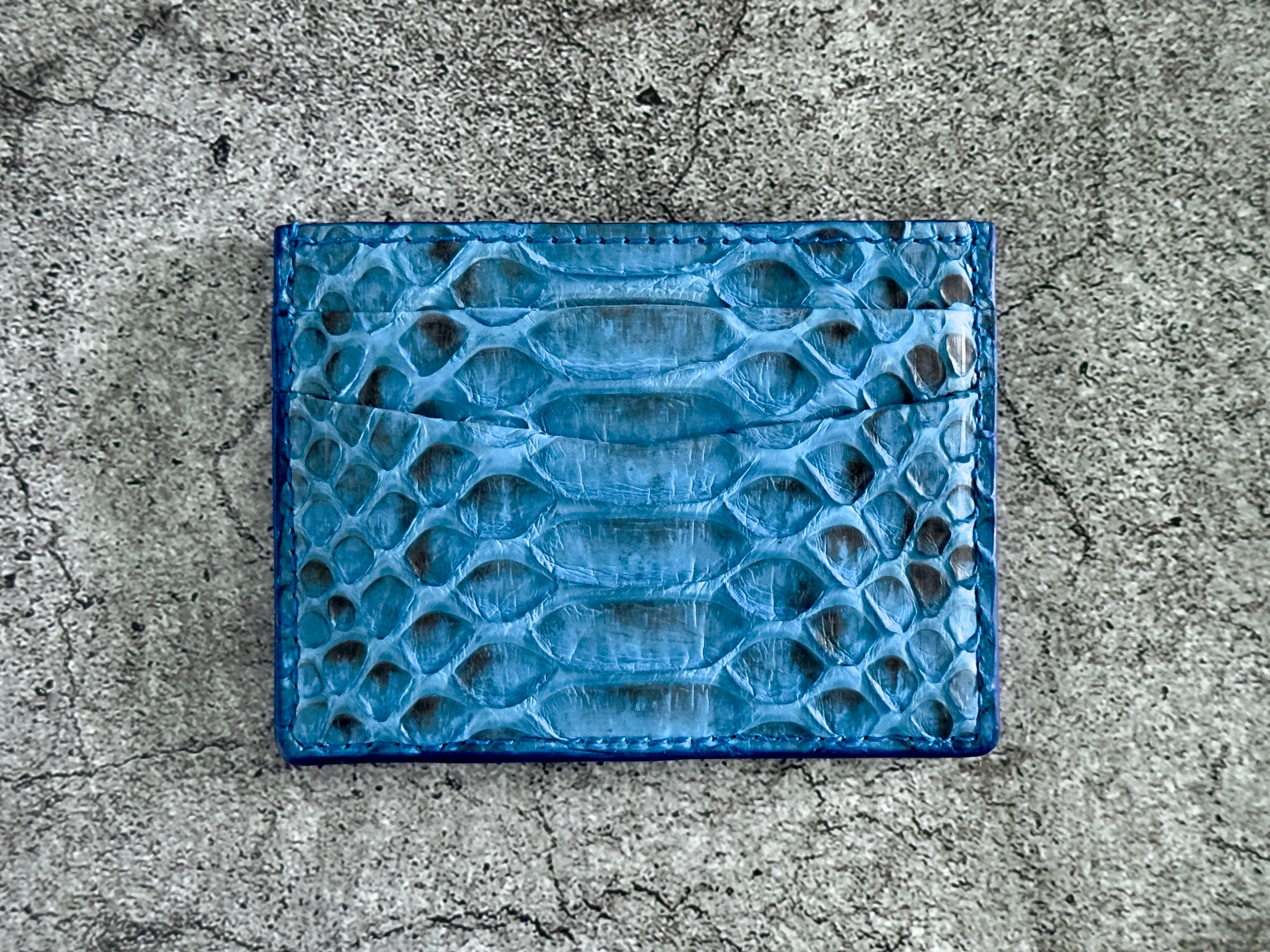 Royal Python Wallet Sky Blue Python Luxury 5 Pocket Wallet (RFID) – Treasury Leather Co