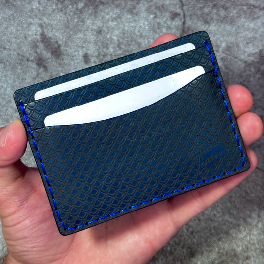 5 Pocket Wallet | RFID Protected | Card & Cash Holder | Dragon Scales | Blue