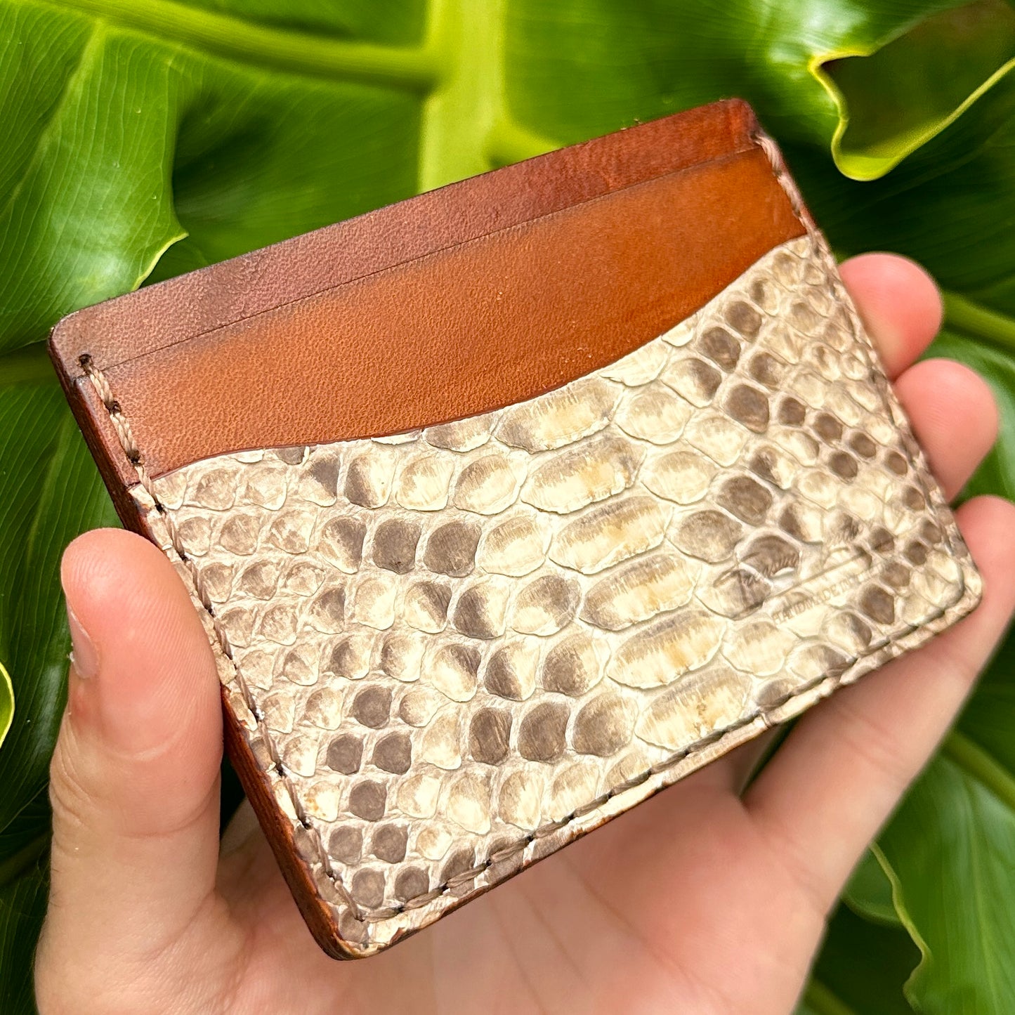 5 Pocket Wallet Python Snake Skin Wallet | RFID |Card & Cash Holder | Sand Brown