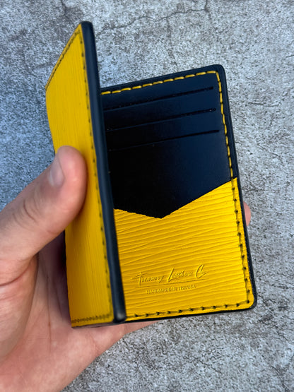 Pocket Organizer 9 Pocket Bifold Wallet | Lemon Yellow Epi | RFID Protected