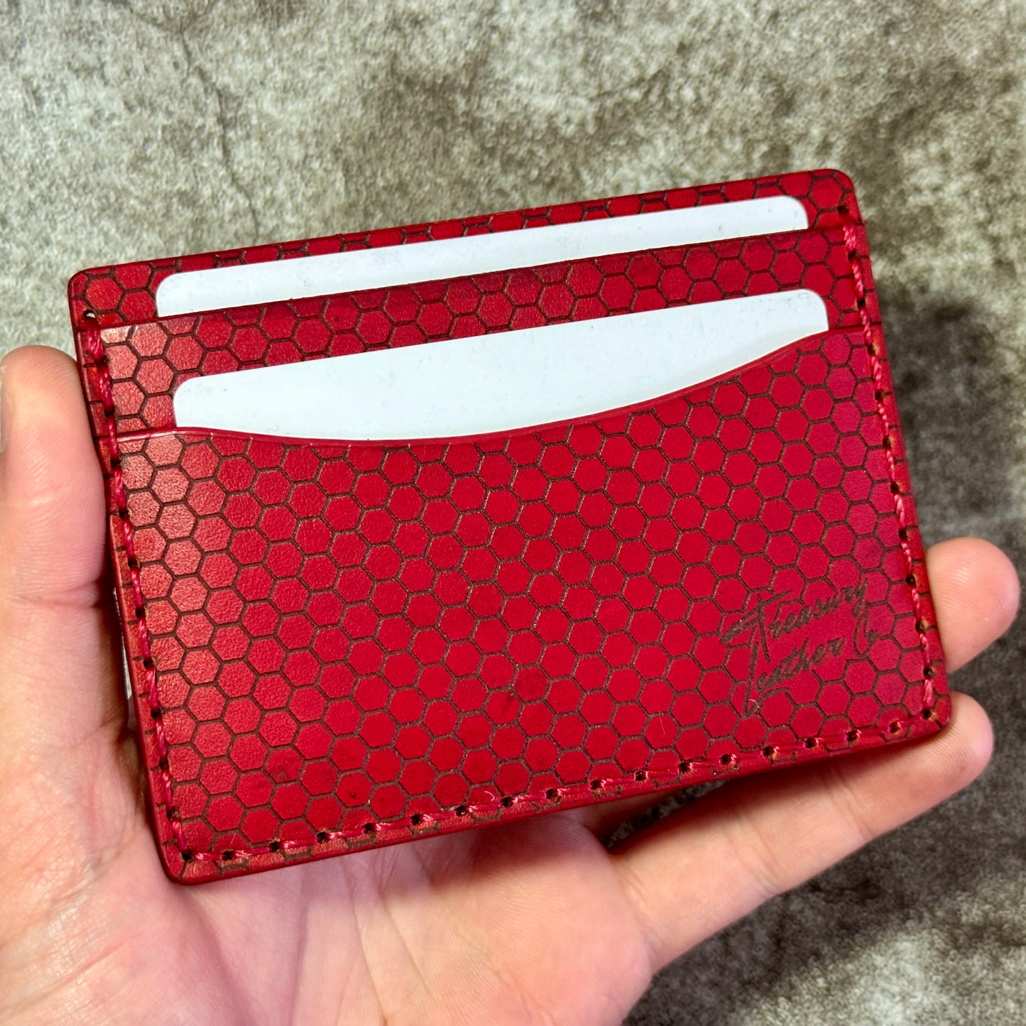 5 Pocket Wallet | RFID Protected  | Card & Cash Holder | Honeycomb | Red