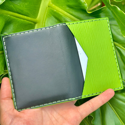 Pocket Organizer 9 Pocket Bifold Wallet | Kiwi Green Epi  | RFID Protected