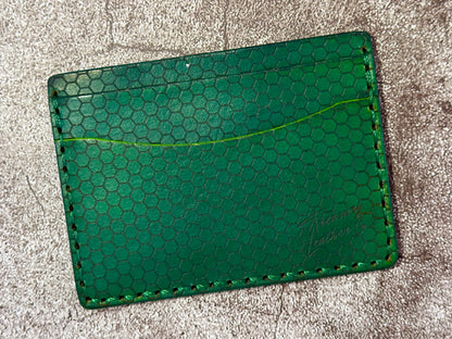 5 Pocket Wallet | RFID Protected | Card & Cash Holder | Honeycomb | Green