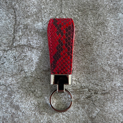 Red Python Leather Belt 1.5" (Polished Nickel)