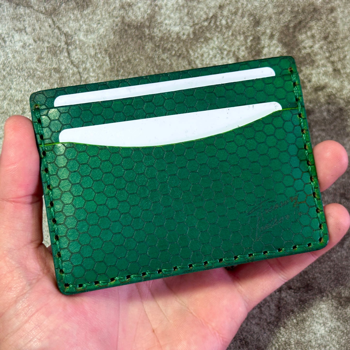 5 Pocket Wallet | RFID Protected | Card & Cash Holder | Honeycomb | Green