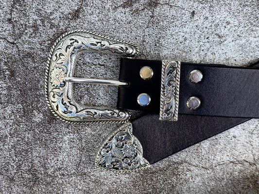 Black Bridle Belt 1.5" (Western Antique)