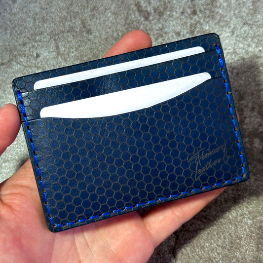 5 Pocket Wallet | RFID Protected | Card & Cash Holder | Honeycomb | Blue