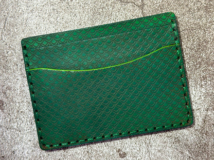 5 Pocket Wallet | RFID Protected | Card & Cash Holder | Dragon Scales | Green