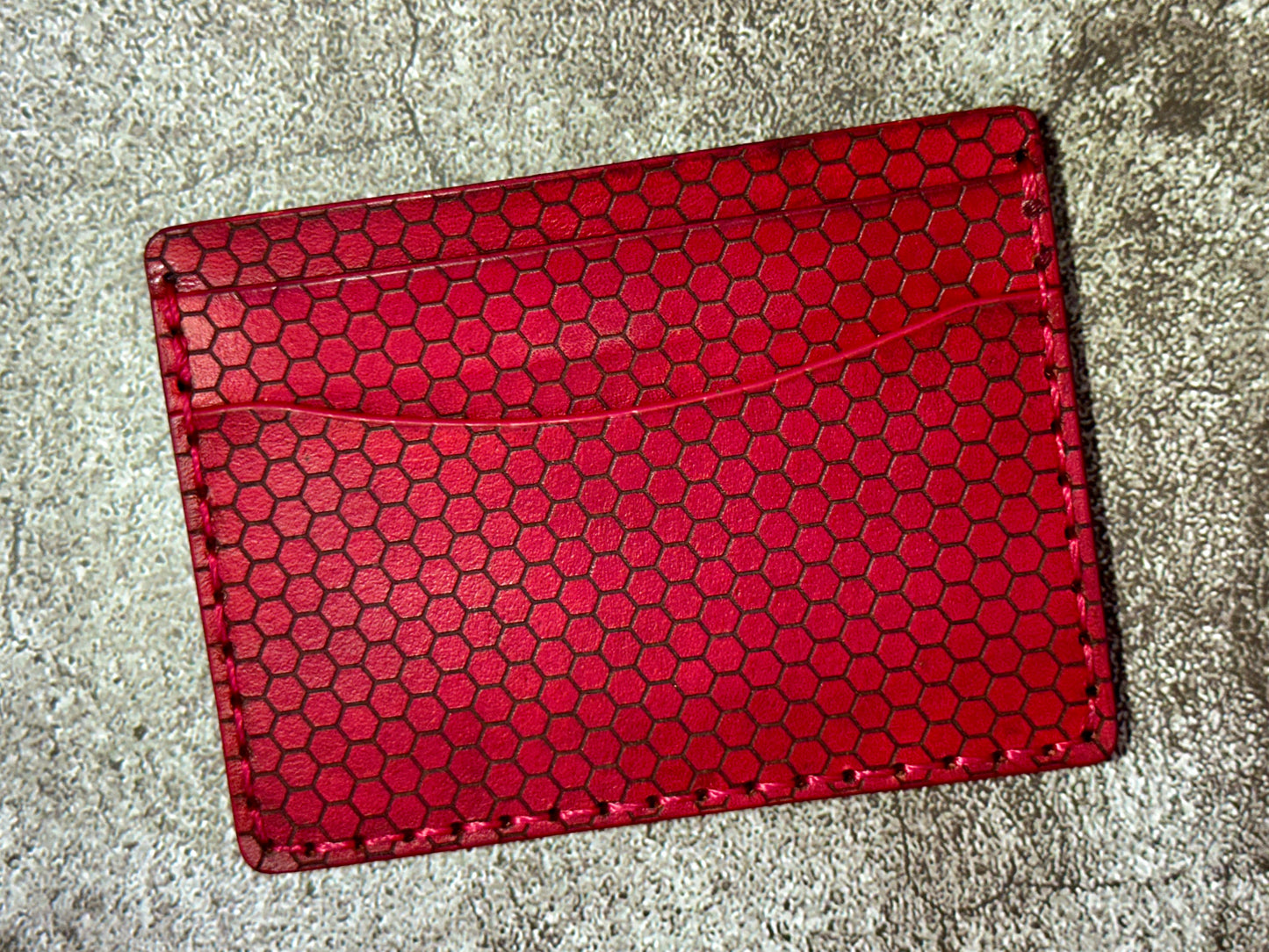 5 Pocket Wallet | RFID Protected  | Card & Cash Holder | Honeycomb | Red