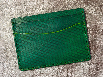 5 Pocket Wallet | RFID Protected | Card & Cash Holder | Honeycomb | Green