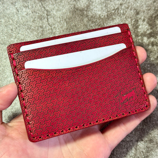 5 Pocket Wallet | RFID Protected | Card & Cash Holder | Y Pattern | Red