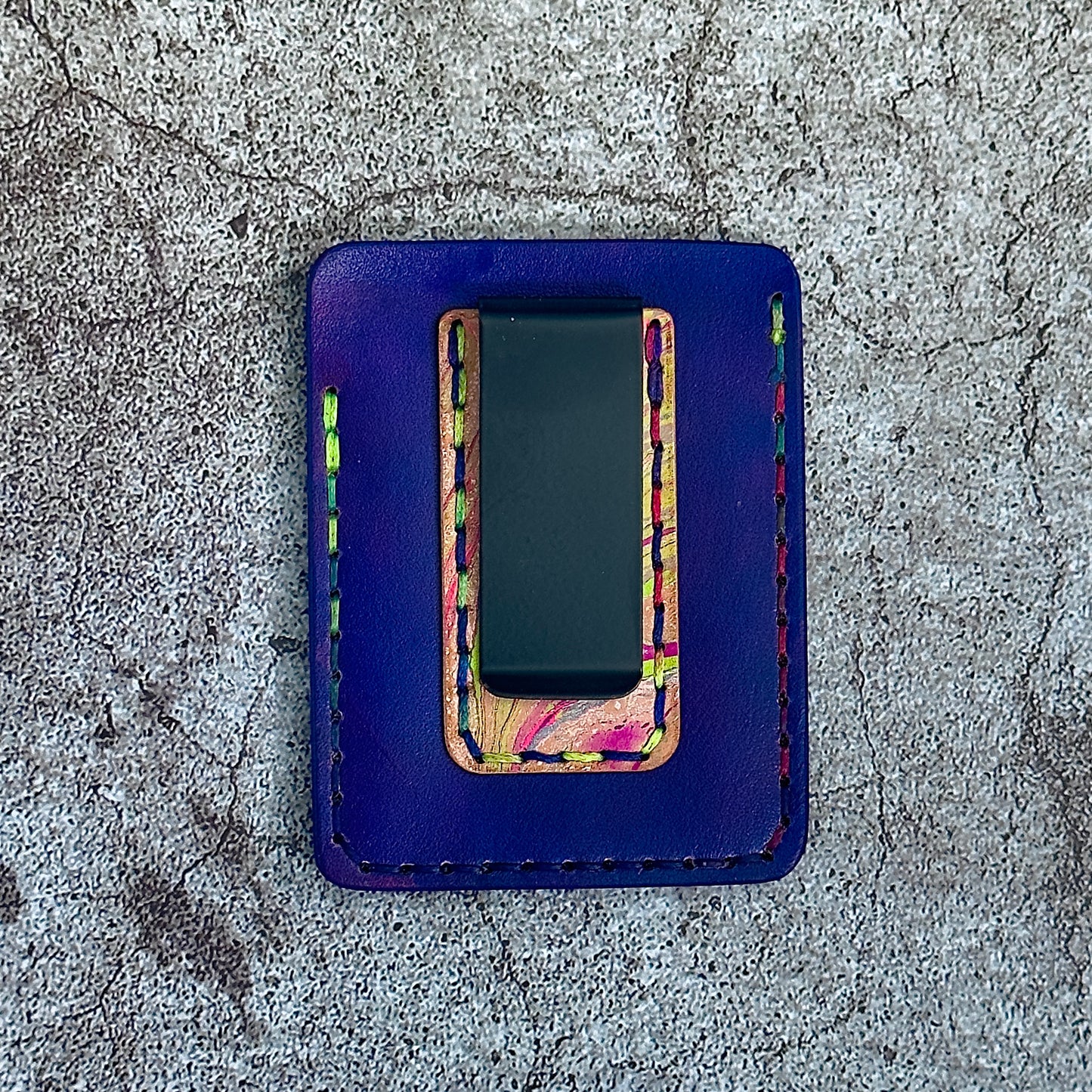 The "Clip" Card Holder & Money Clip Marble | Purple |