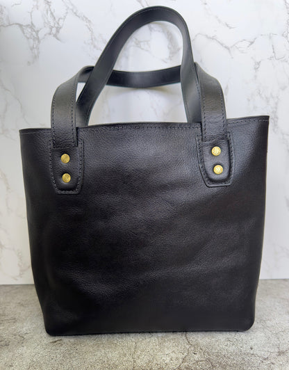 The Everyday Tote | Horween Black Pebble | (Ready to Ship)
