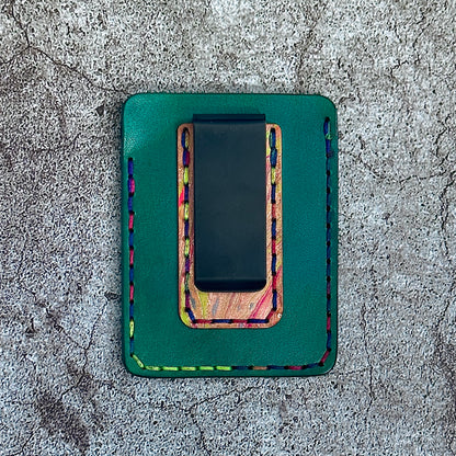 The "Clip" Card Holder & Money Clip Marble | Green |