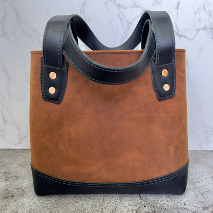 The Midday Mini Tote Bag | Black & Brown Suede | (Ready to Ship)