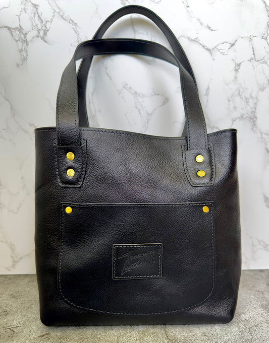 The Everyday Tote | Horween Black Pebble | (Ready to Ship)